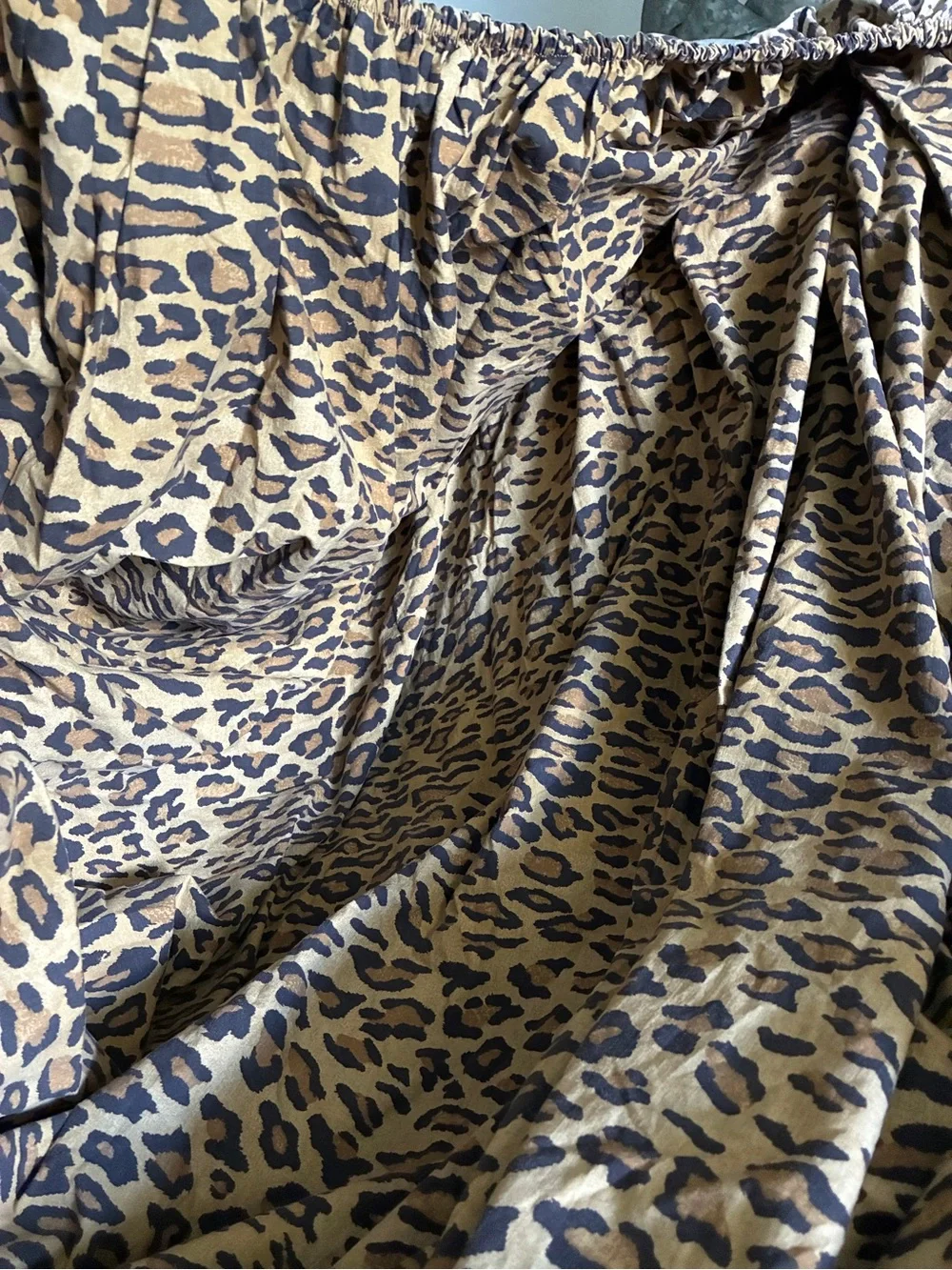 Vintage Ralph Lauren Home GuinevereLeopard-Print Fitted Sheet in Brown and Cream